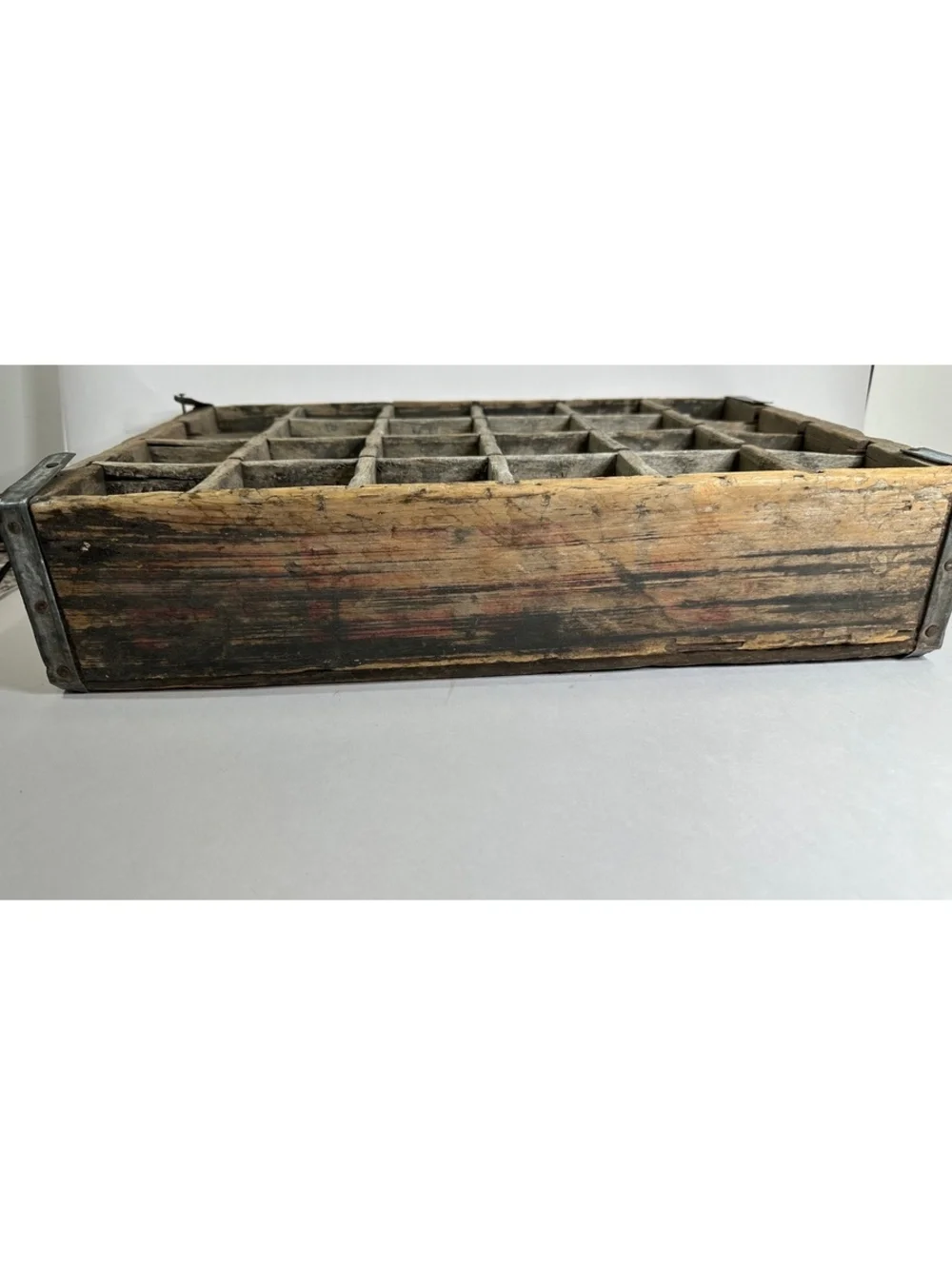 Vintage Pepsi 24-Bottle Wooden Crate Americana Rustic Shelf Soda Decor